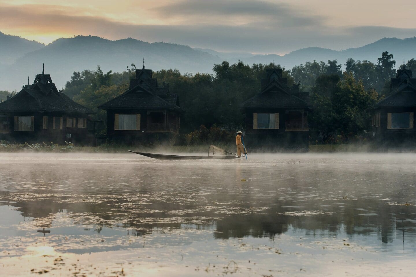 Scenic view of Inle Lake and Shan Culture